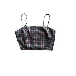 Aeropostale Womans Size Large Plaid Spaghetti Crop Top